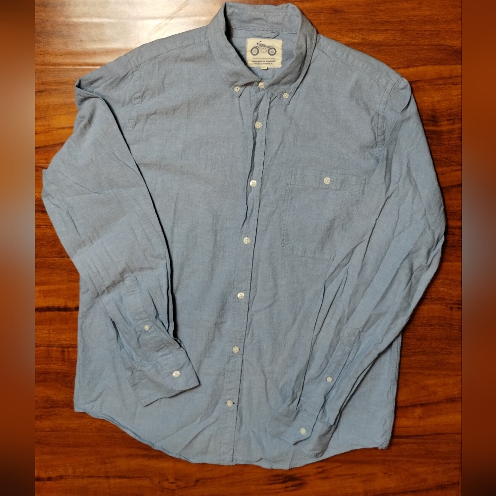 Mugsy Organic Cotton Long Sleeve Button Down Size XXL